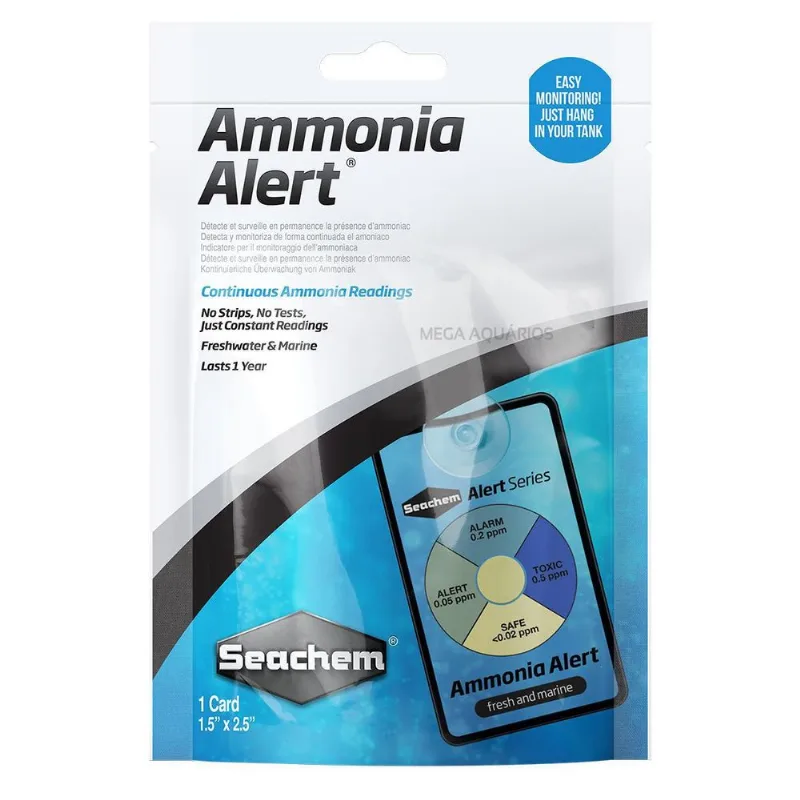 Ammonia Alert Seachem 1 Ano Teste De Amônia Aquário Marinho