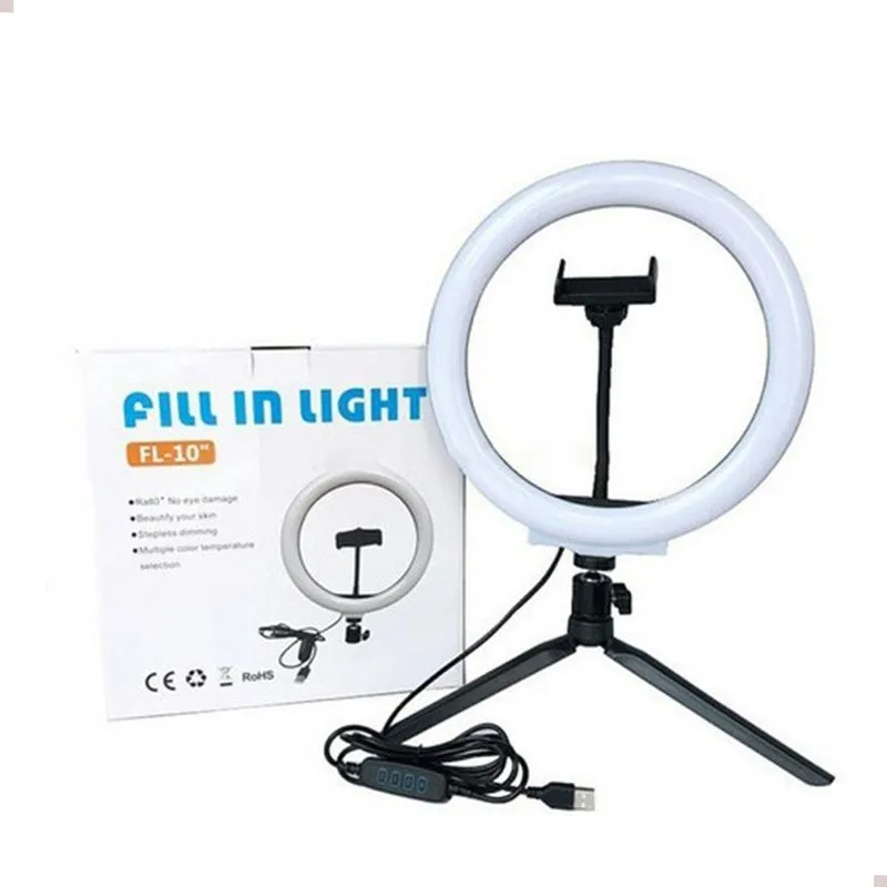 Ring Light Profissional 10 Polegadas Tripé Mesa Usb Suporte