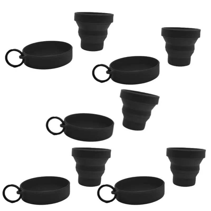 Copo Retrátil 150ml - 5 unds Pretos Sem bpa