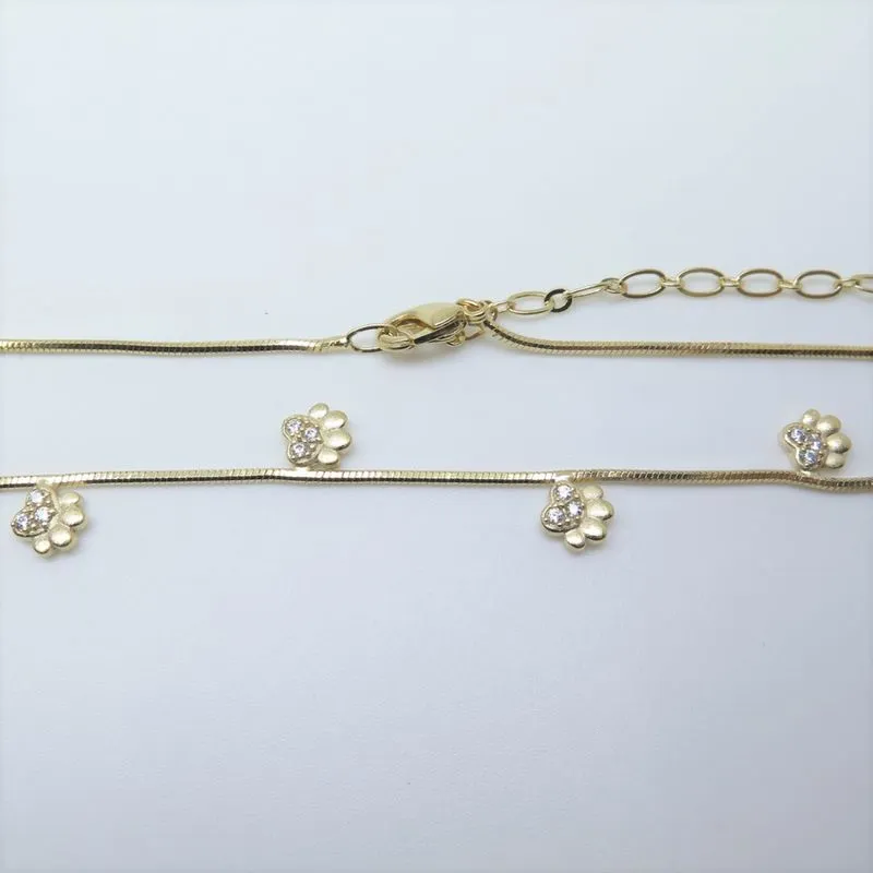 Choker Patinhas pet com Brilhantes