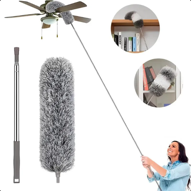 Espanador Pó Extensível 2.80m Eletrostático Lavável Cama Box