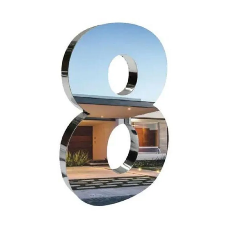 Numero 8 Residencial De Inox, Tam.15Cm