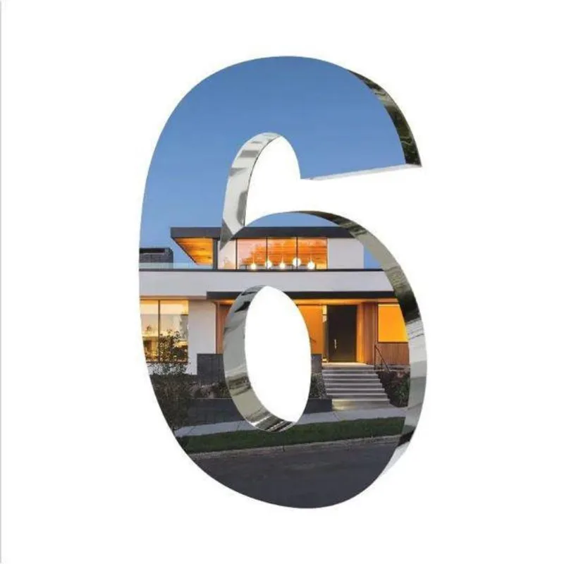 Numero 6 Residencial De Inox, Tam.20Cm