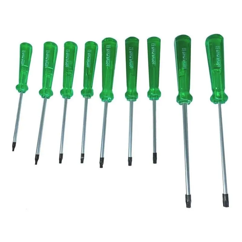 Kit Chave Torx 9 Peças Imantada Cromo Vanádio Com Furo Guia