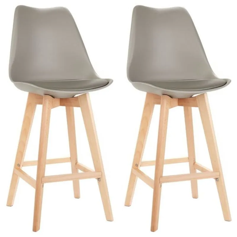 Kit 2 Banquetas Alta Tulipa Saarinen Cinza