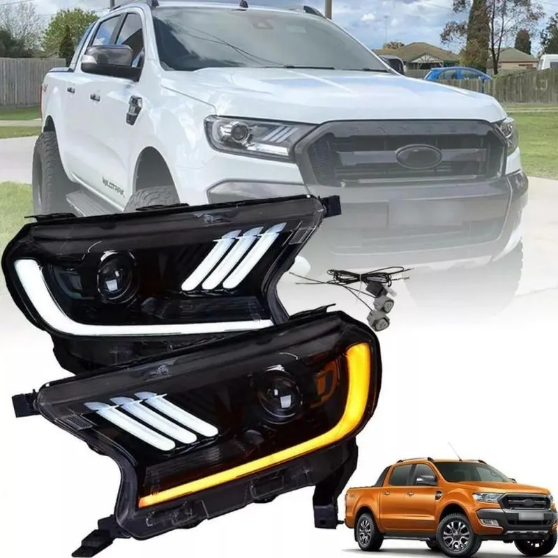Par De Farol Para Ranger Modelo Mustang 2017 A 2023 Em Led