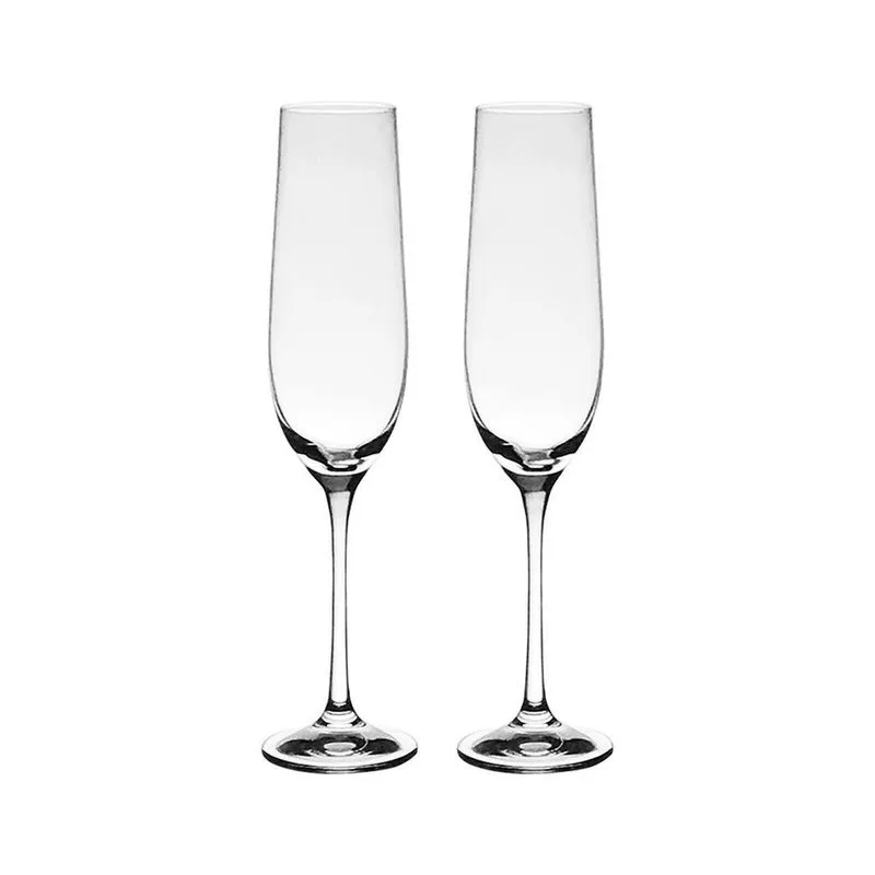 Jogo Com 2 Taças De Cristal Champagne 190 Ml Helena Bohemia