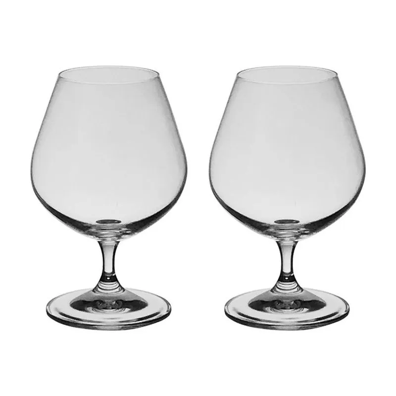 Jogo 2 Taças De Cristal Cognac 400 Ml Linha Roberta Bohemia