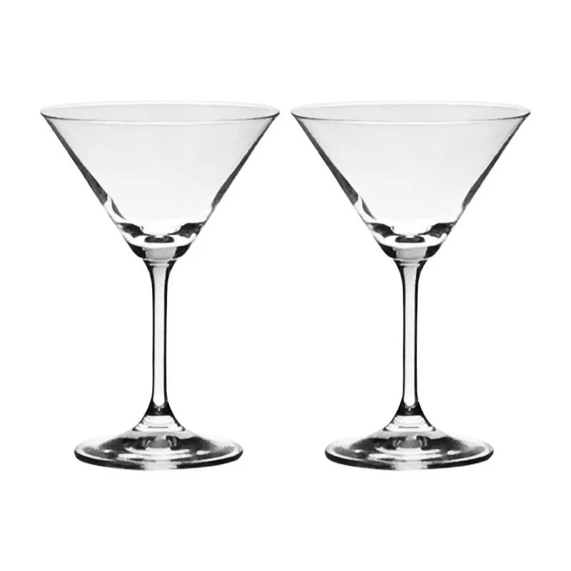 Jogo Com 2 Taças De Cristal Martini 210 Ml Roberta Bohemia