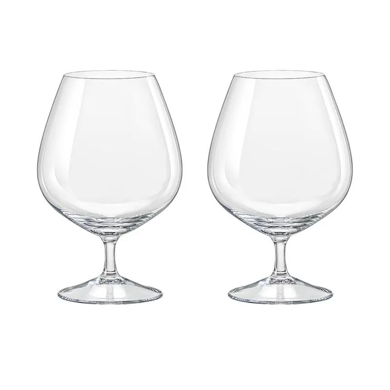 Jogo 2 Taças De Cristal Cognac 600 Ml Linha Helena Bohemia