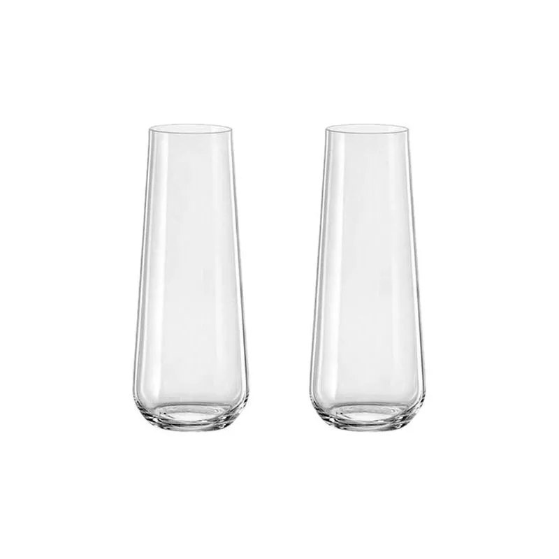 2 Copos De Cristal Para Champagne 250 Ml Sandra Bohemia
