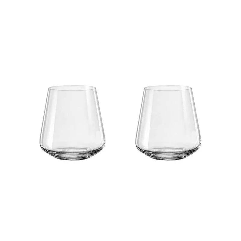 2 Copos De Cristal Para Vinho Tinto 400 Ml Sandra Bohemia