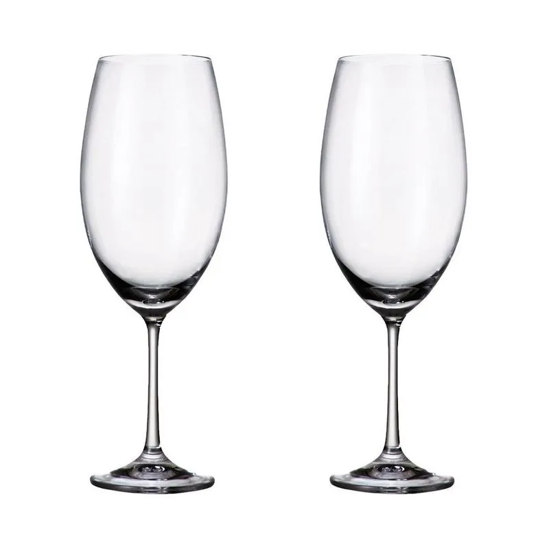 Jogo 2 Taças De Cristal Vinho Bordeaux 630 Ml Milvus Bohemia
