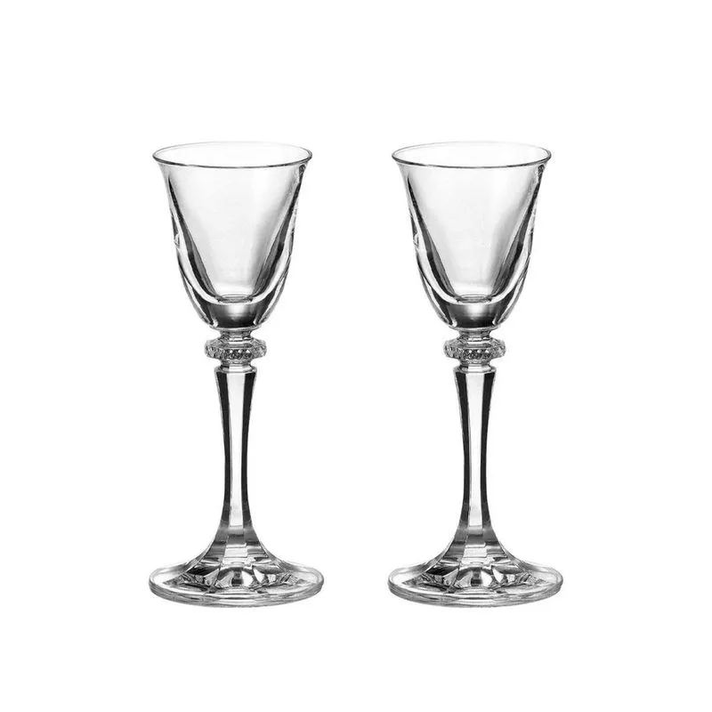 Jogo 2 Taças De Cristal Licor 50 Ml Branta/Kleopatra Bohemia