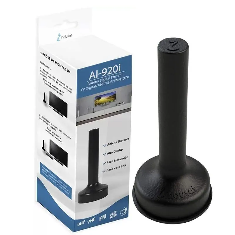 Kit 10 Antena Digital Interna Hdtv Fm Vhf Uhf Coaxial 5 Mt