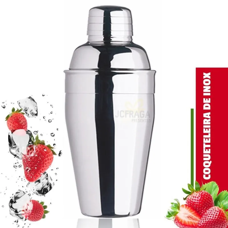 Kit Coqueteleira + Socador Inox 500ml Drinks Caipirinha