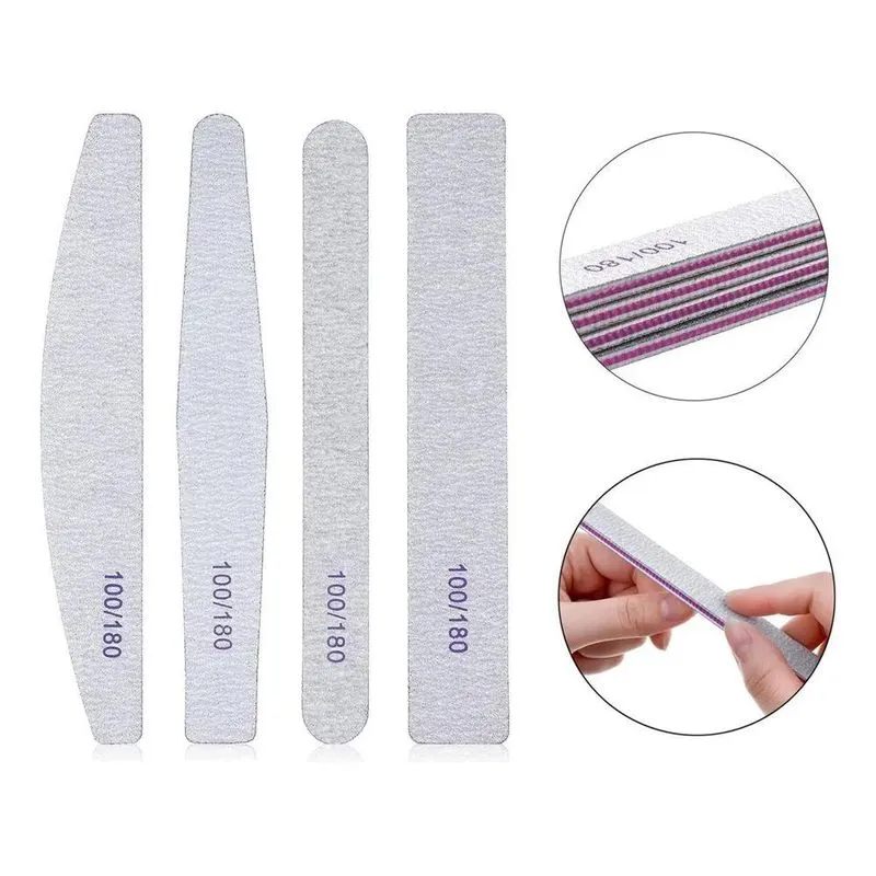 Kit Lixas De Unha Banana Boomerang Lavável Polidora 100/180