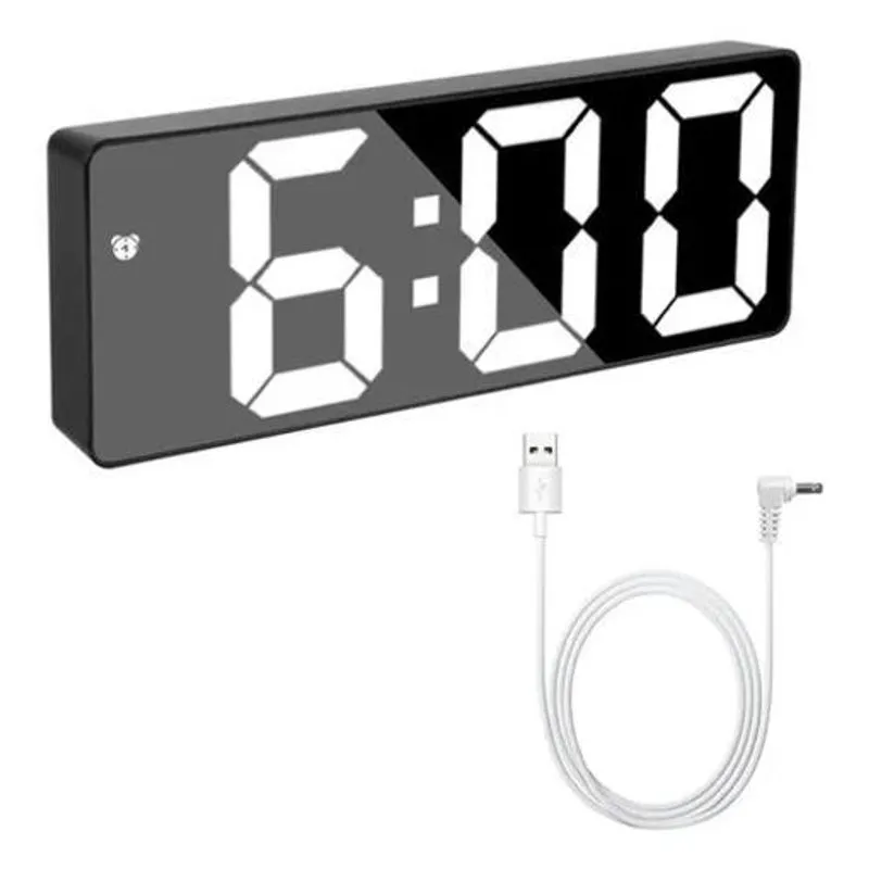 Relógio Digital De Mesa E Parede Led Com Data E Alarme Cor L