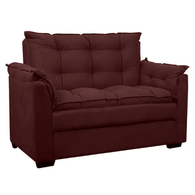 Sofá Confortável 1,40 Pequeno Compacto Small Marsala