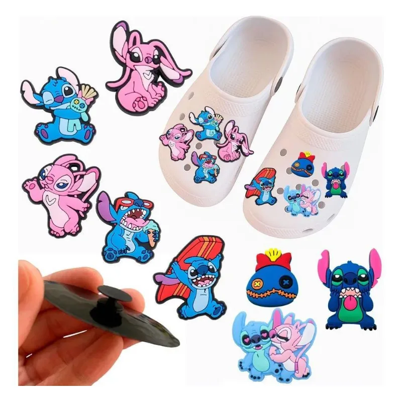 Kit 8 Pins Bottons Enfeites Para Crocs Babuche Lilo Stitch