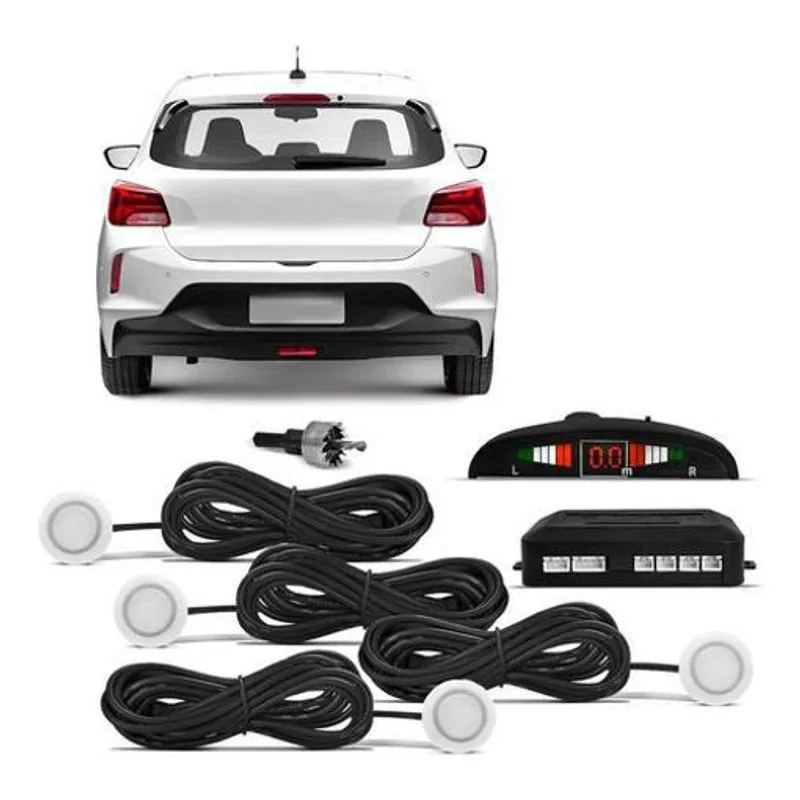 Sensor De Estacionamento 4 Pontos 22mm Branco