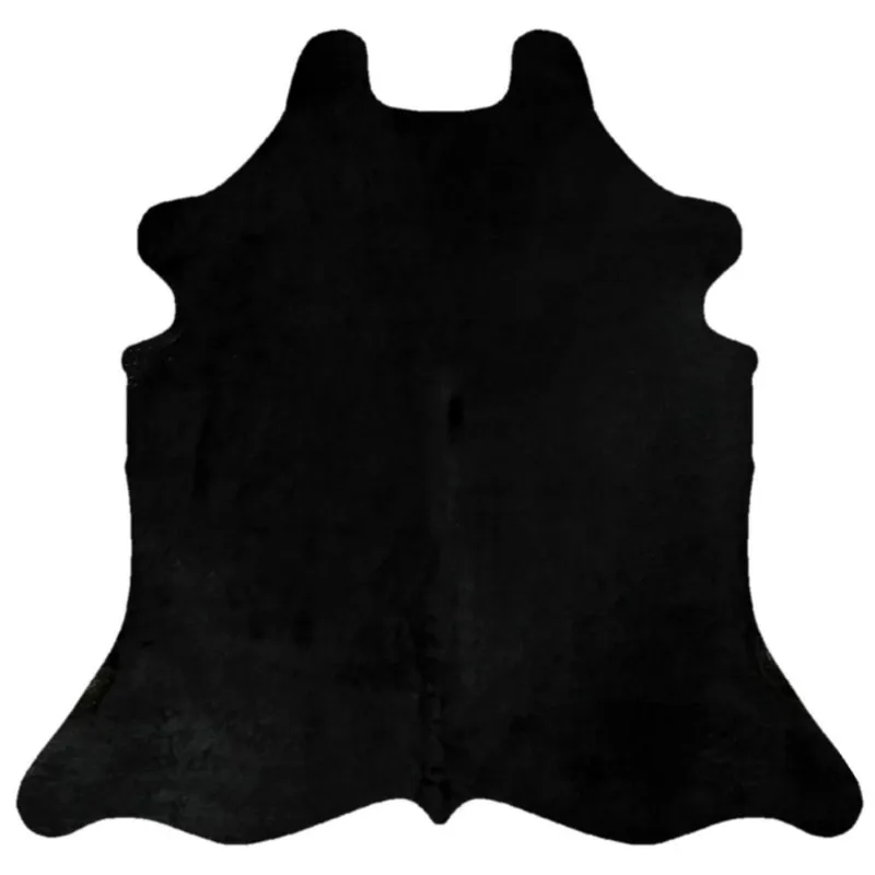 Tapete Couro Bovino Legitimo Natural Preto Sólido