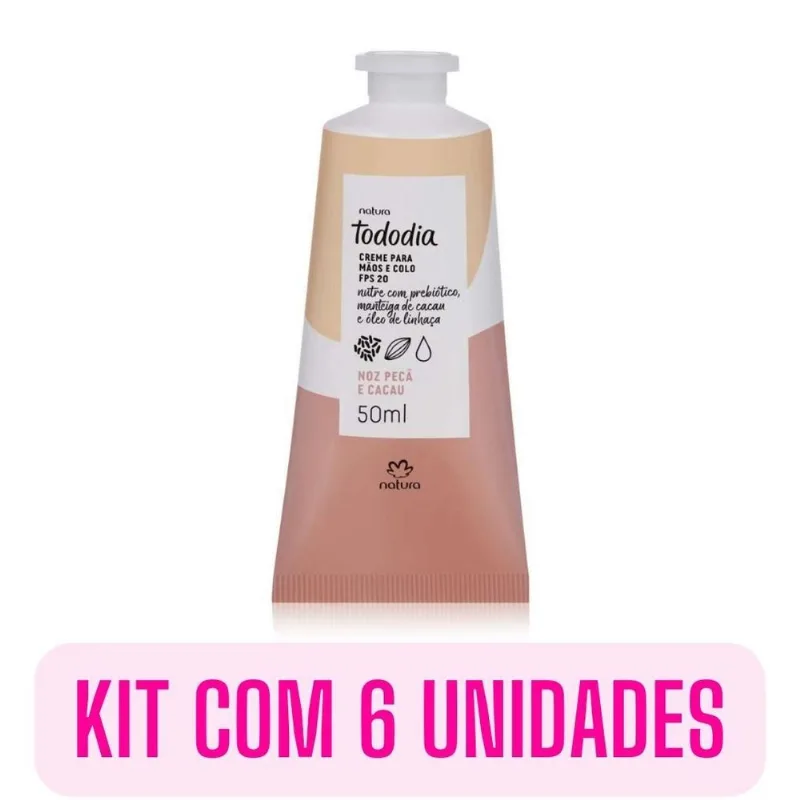 Kit Com 6 Cremes Hidratante Natura Noz Pecã Cacau