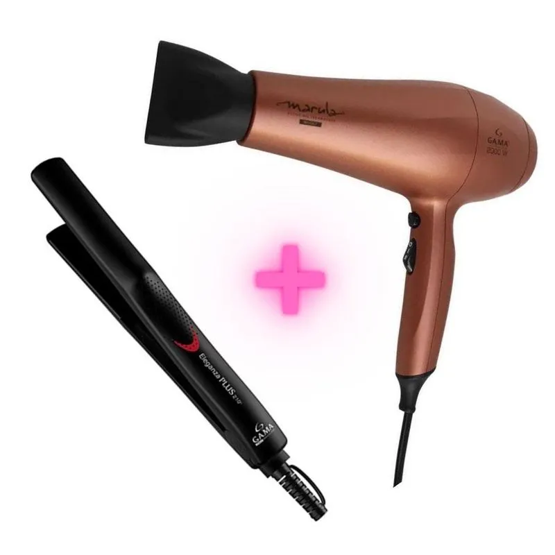 Kit Secador Cabelo Profissional Antifrizz Marula + Prancha