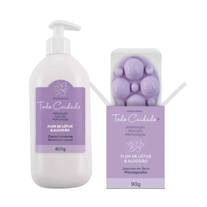 Kit Flor Lótus E Algodão Creme Hidratante Corporal