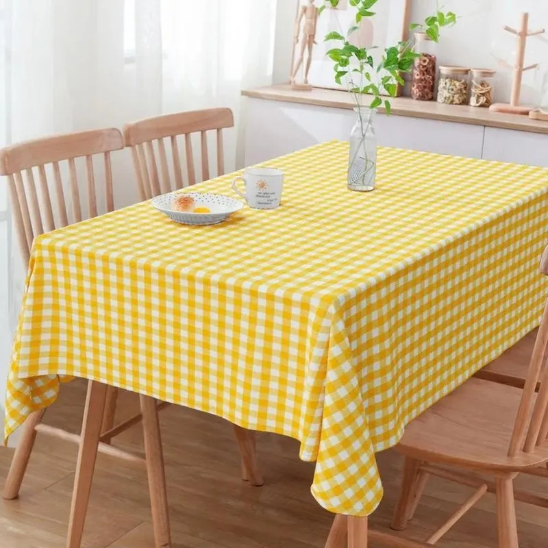 10x Toalha De Mesa Xadrez Retangular 6 Lugares Para Piqueni