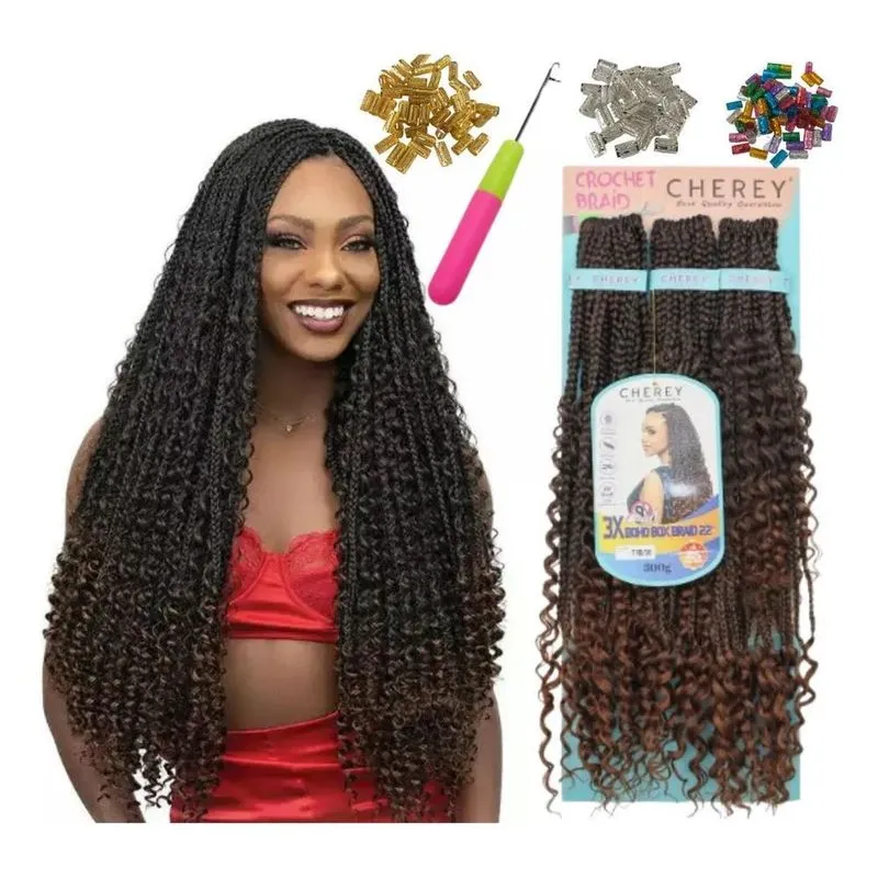10x Kit 2 Cabelo Gypys Braids Trança Pronta Com Cachos