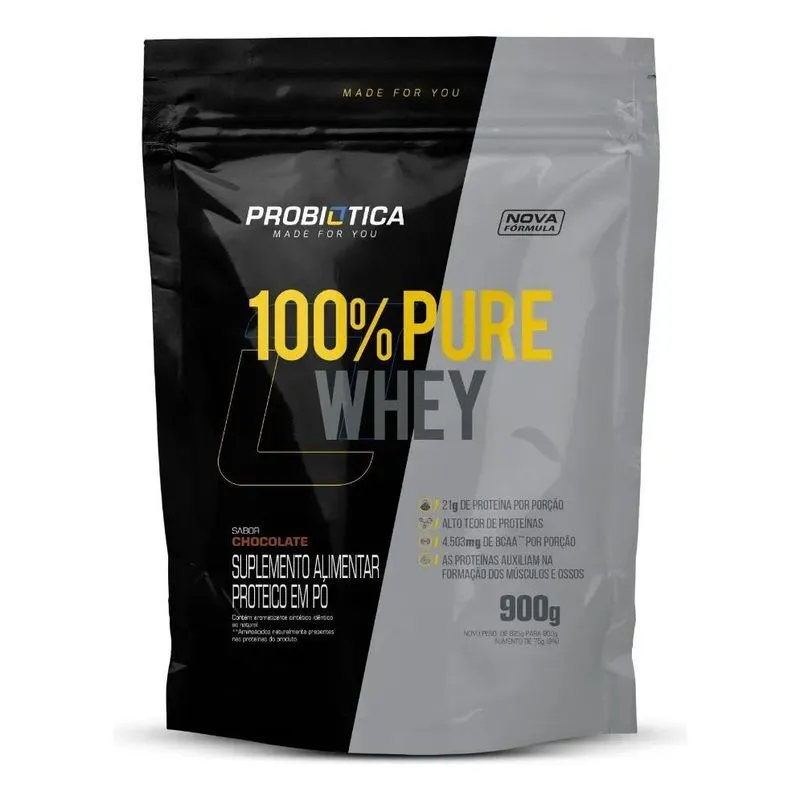100% Pure Whey Refil 900g - Probiótica - Whey Concentrado