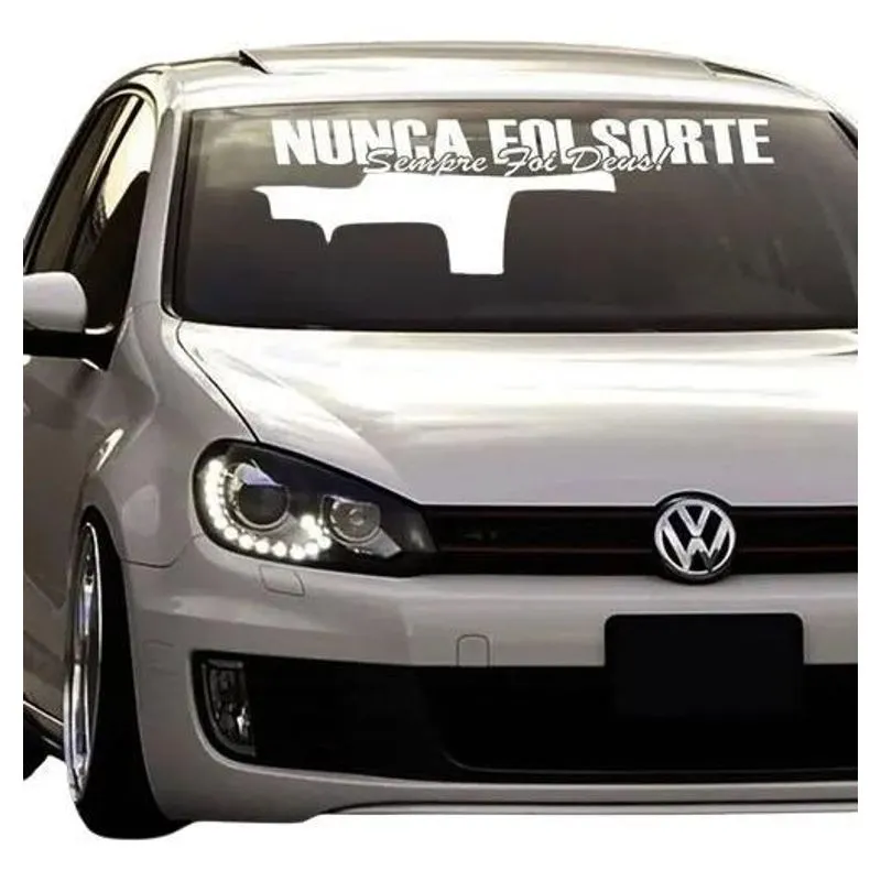 2x Adesivo De Parabrisa Nunca Foi Sorte Sempre Foi Deus