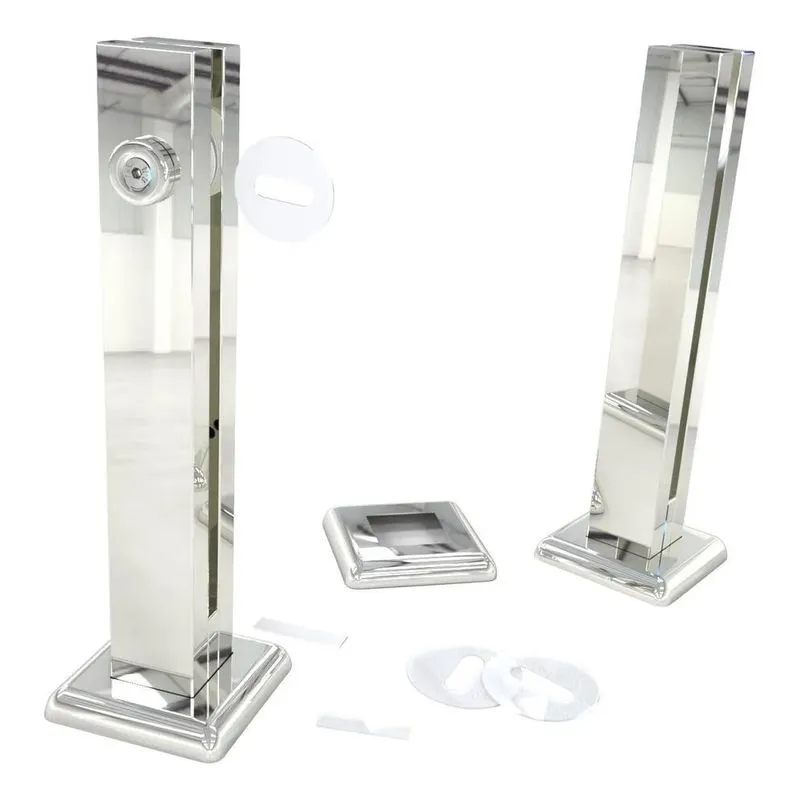 Torre Pinça Aco Inox Vidro Corrimão 30cm (guarda Corpo)