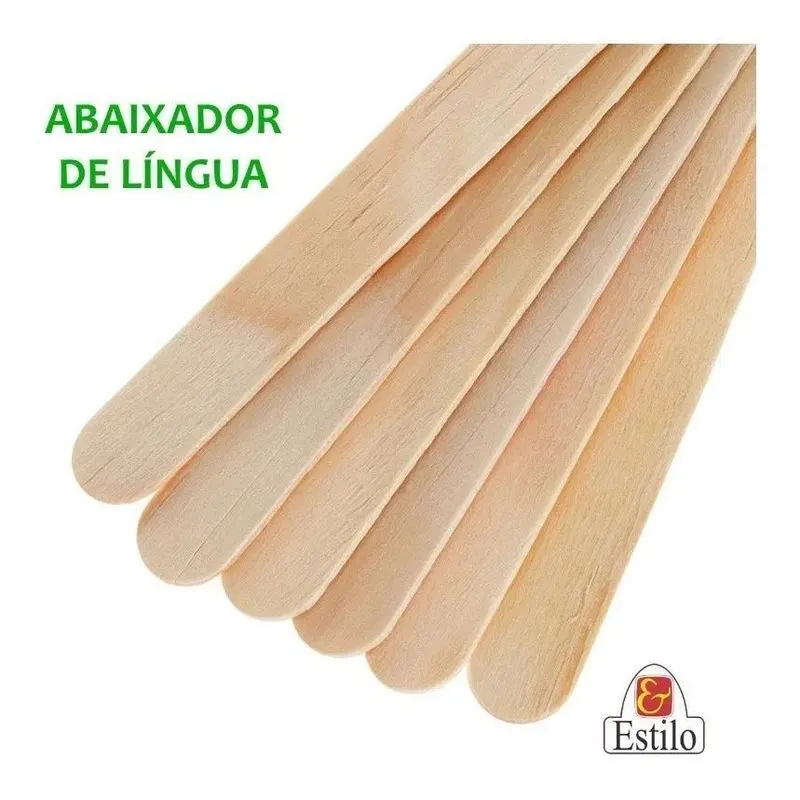 5x 100 Abaixador De Língua Espátula De Madeira Depilação Pal