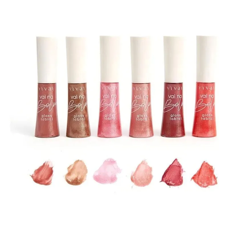 Vivai Kit 6 Uni Gloss Labial Na Bolsa Revenda Cor Ve