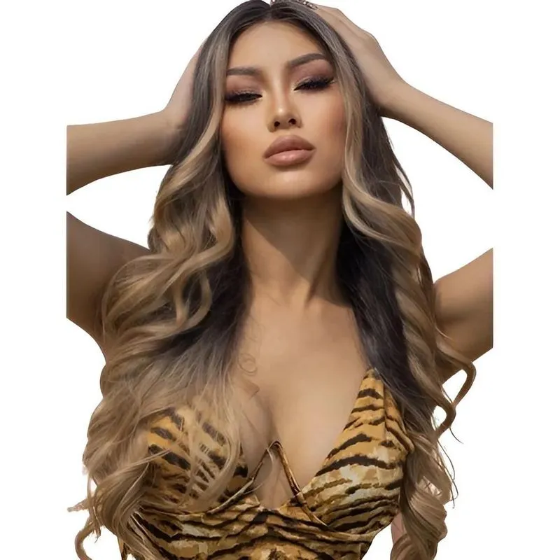 Aplique Orgânico Ondulado 65cm - Morena Iluminada Loiro Mel