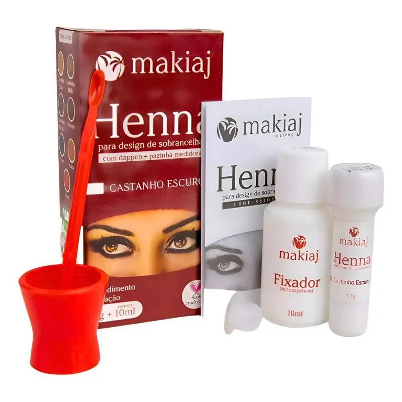 Henna Makiaj Preto: Sobrancelhas Definidas - Castanho Escuro