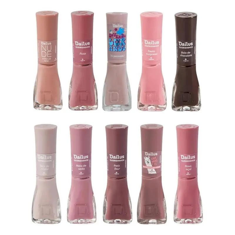 5x Esmalte Dailus Coleção Nude - Com 10 Cores Cor Variado