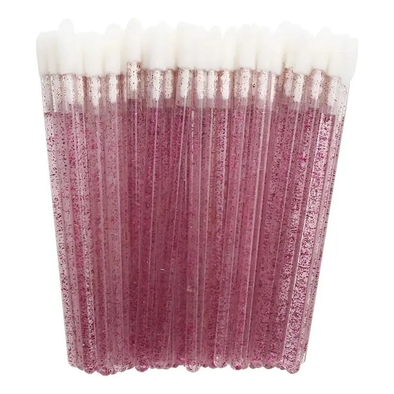 50 Pincéis Aplicadores Descartáveis: Batom, Gloss & C - Pink