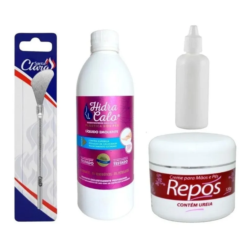 Plástica Dos Pés Hidracalo Spa De Pés 300ml+222+Creme Ureia