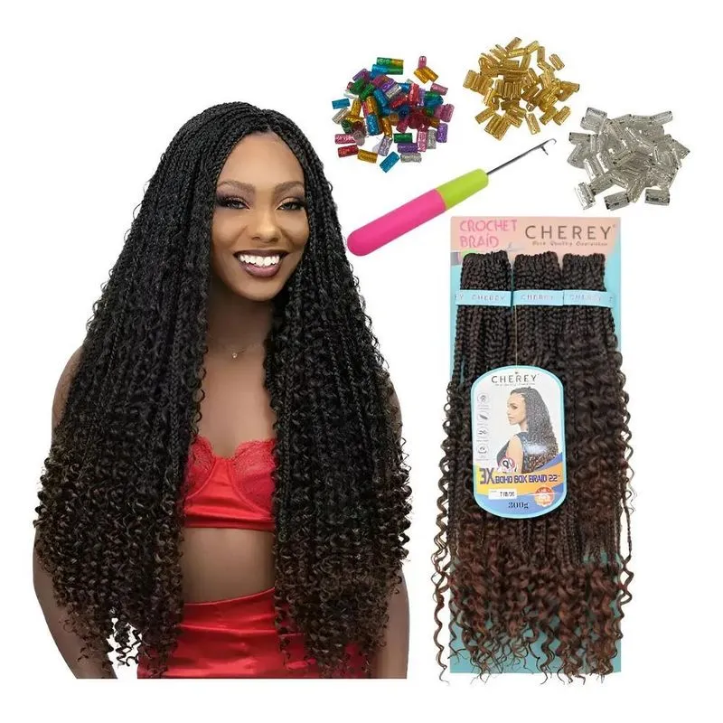 Trança Gypse Braids Cacho Longo 2 Pacotes 65cm - Preto Cor 1
