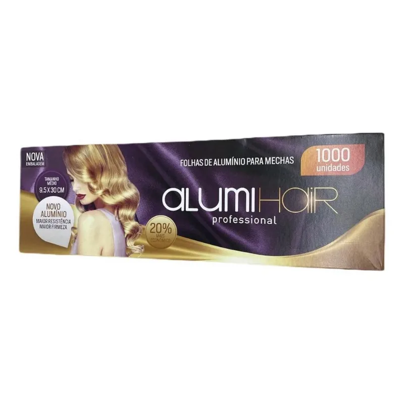 Papel Alumínio Para Mechas Alumihair 9.5x30 Cm Com 1000 Unid
