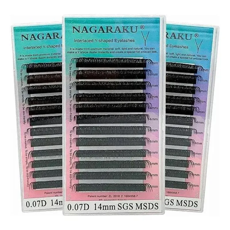 Cílios Volume Brasileiro Nagaraku Y 0.07 Curvatura D - 14 Mm