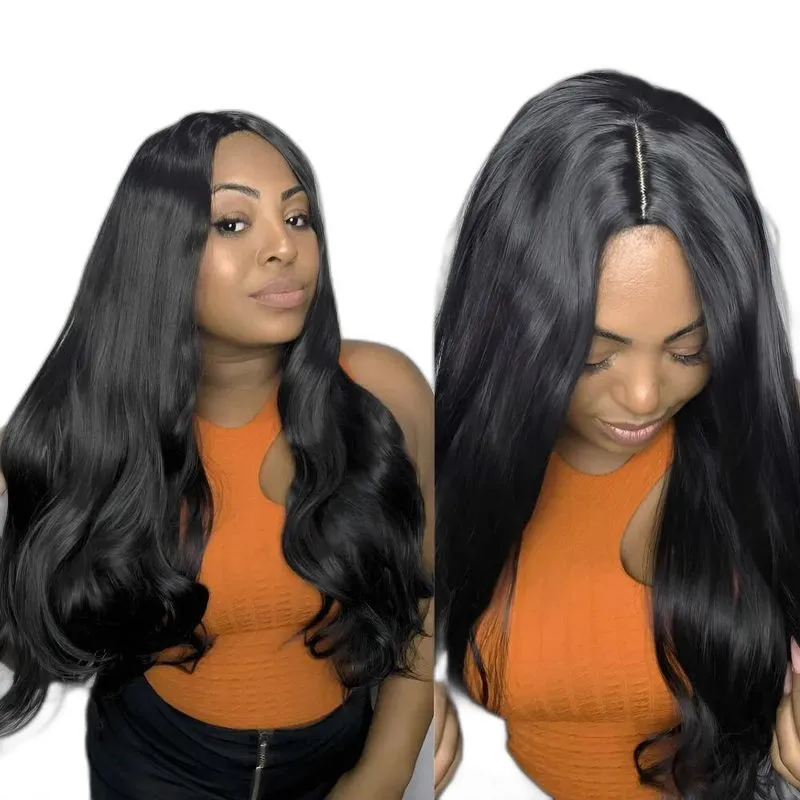 Peruca Lace Wig Ondulada Realista Cabelo Humano - Preto