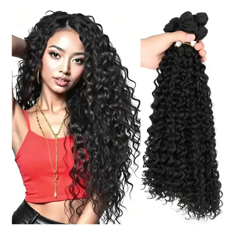 Cabelo Orgânico Cacheado Tela 80cm 320g We - Castanho Escuro