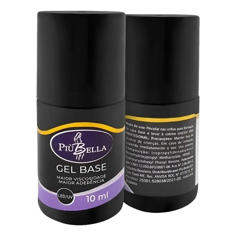 Gel Base Piu Bella 10ml: Blindagem E Fibra Perfeitas - Clear