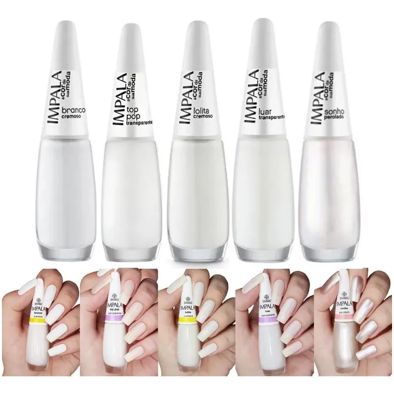 Kit Esmalte Impala 5 Cores Claras Francesinha