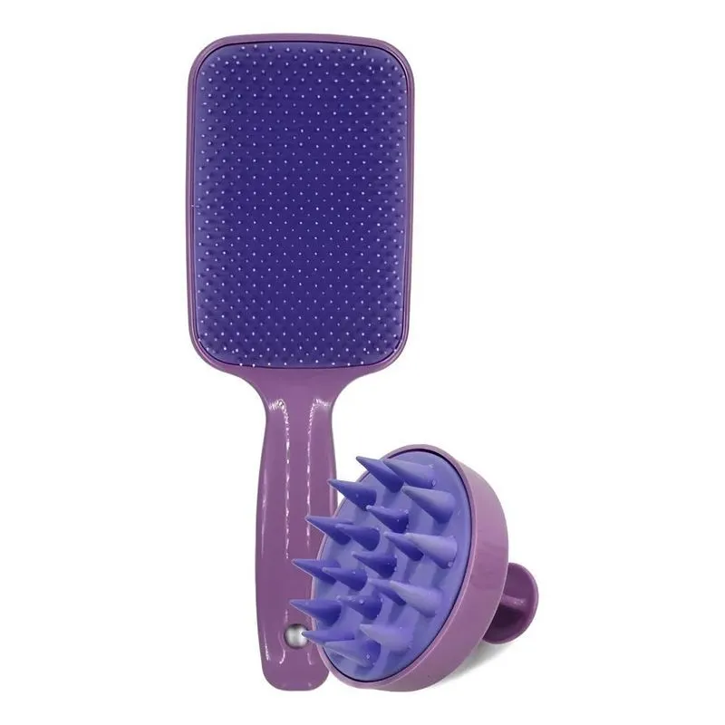 Kit 2 Escovas Capilar: Raquete Flex + Massageadora S - Lilás
