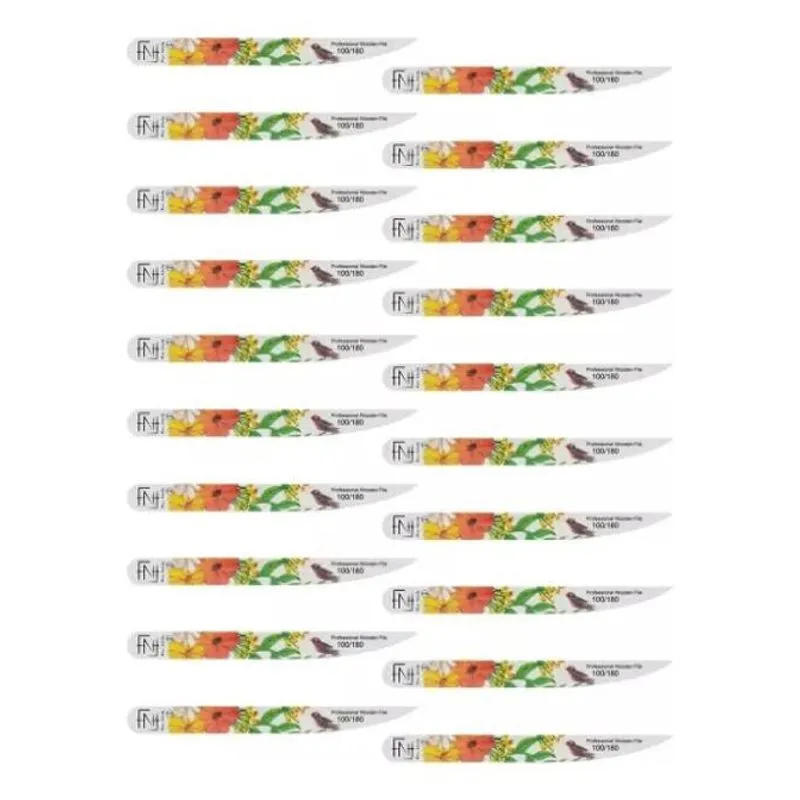 Kit 20 Lixas Fina 100/180 Cores Diversas - Fan Nails